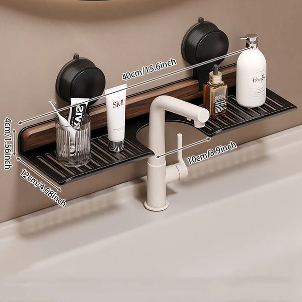 GripRack™ | Stijlvol Kraanrek zonder Boren met Walnoot & Aluminium