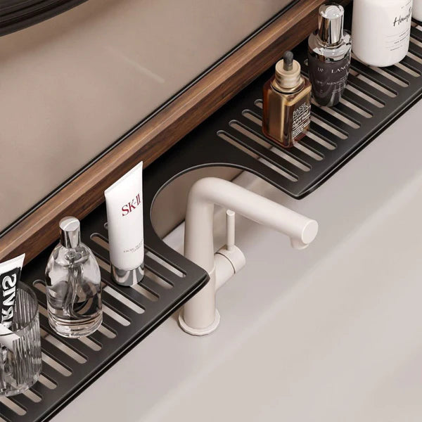 GripRack™ | Stijlvol Kraanrek zonder Boren met Walnoot & Aluminium