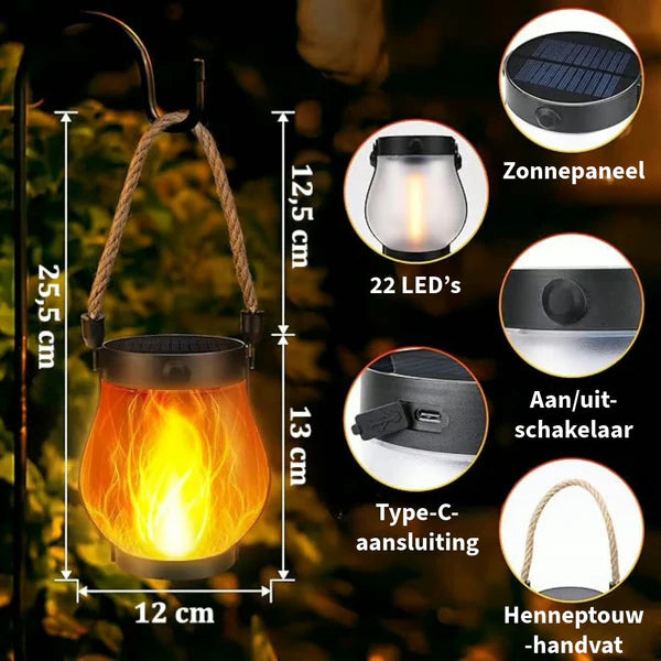 SolarFlame Lantern™ | Waterdichte Vlamlantaarn op Zonne-energie
