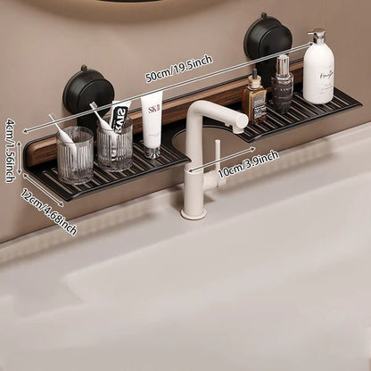 GripRack™ | Stijlvol Kraanrek zonder Boren met Walnoot & Aluminium