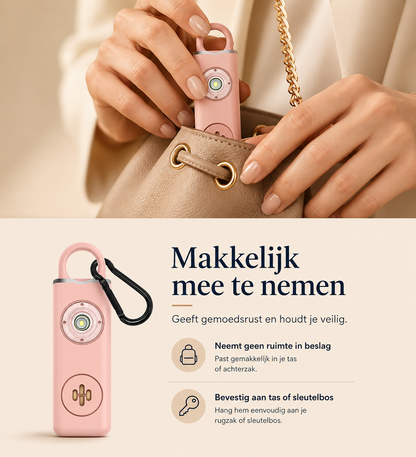 SafeGuard Persoonlijk Veiligheidsalarm — 130 dB Sirene met LED-licht & USB-C Opladen