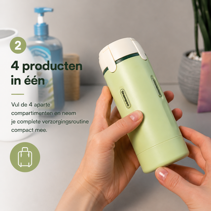 4-in-1 Reisdispenser | Nooit meer losse flesjes ✈️