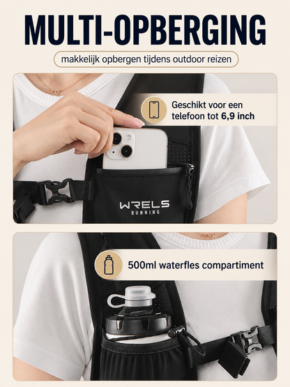 WRELS Running Hydratation Vest Lichtgewicht ademend Marathon Trail Race Pack voor heren Dames