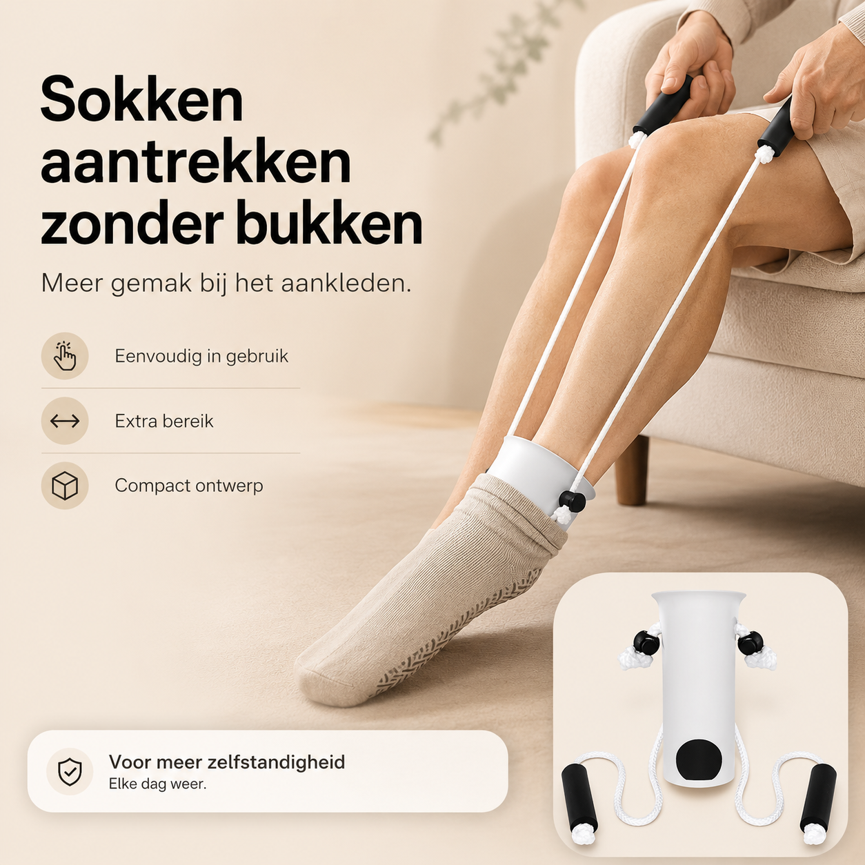 Sokkenaantrekhulp | Trek eenvoudig je sokken aan zonder bukken