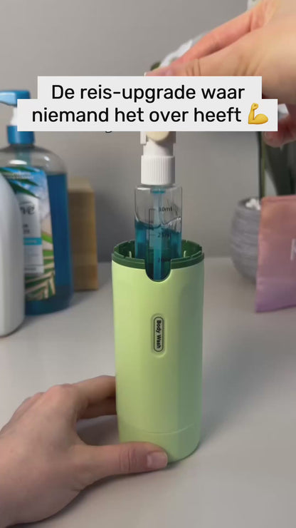4-in-1 Reisdispenser | Nooit meer losse flesjes ✈️